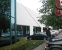 business building windows being cleaned